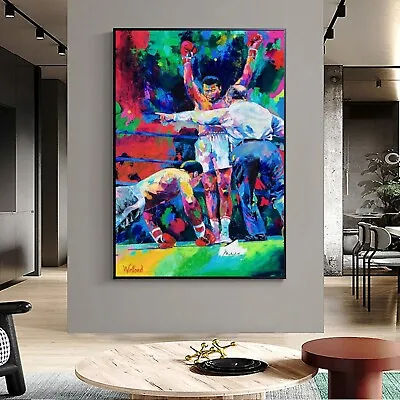 Sale Signed Muhammad Ali COA Handmade Painting Framed 48 H X 36W 7999 Now 2995 • $2995