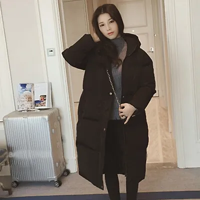 Korean Fashion Hoodie Padded Outwear Winter Loose Mid Length Quilted Coat Womens • $88.66