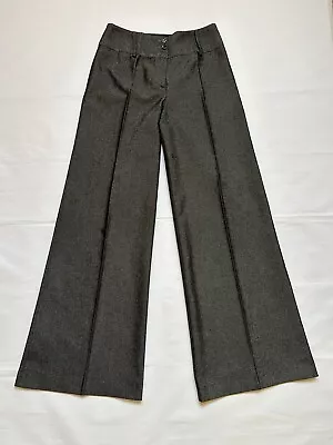 Edina Ronay UK Size 10 Wide Legs Grey Lightweight Trousers Women • £24.99