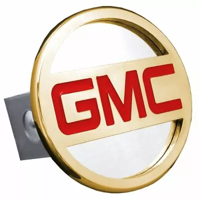 GMC Gold And Red Stainless Steel 1.25  Trailer Tow Hitch Cover • $43.95