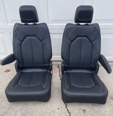 Bucket Seats Black Leather  Pacifica OEM Vanagon Safari Van Samurai Susuki-pair • $450