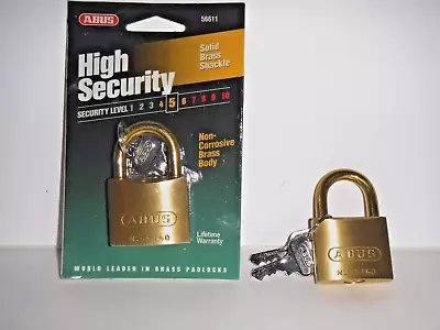 ABUS 55/40 HIGH SECURITY Non-Corrosive BRASS Lock New In SEALED PACKAGE! • $17.50