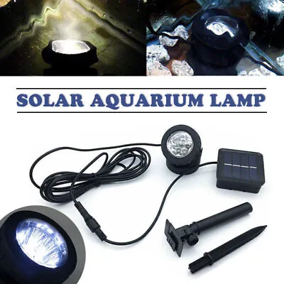 Solar LED Underwater Spotlight Aquarium Lighting Pond Lamp Garden Lamp • £14.29