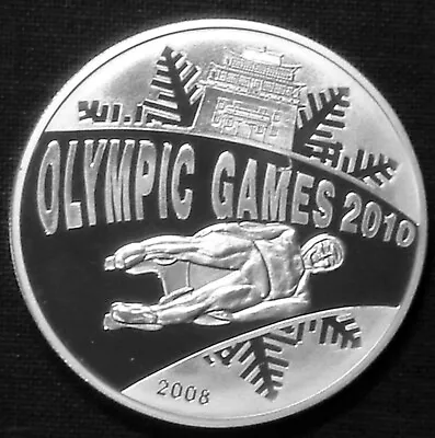 Mongolia 500 Togrog Silver Proof 2008 Vancouver Olympics Luge • $34.99