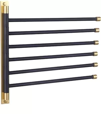 GERZWY Bathroom Swing Arm Towel Bars Wall Mount Bath Towel Rack With 6 Arms... • $32.99