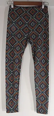 Lularoe Leggings Aztec Print Women's Size One Size OS Orange Purple • $8.25