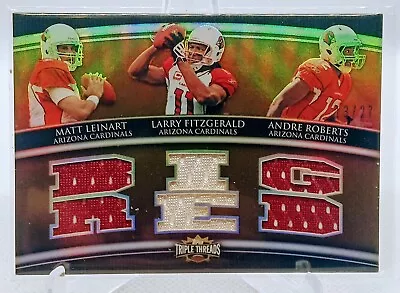 2010 Topps Triple Threads Patch Leinart Larry Fitzgerald  Big Red  Roberts /27 • $19.99