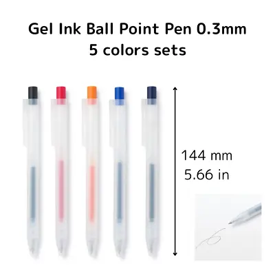 Muji Smooth Gel Ink Ball Point Pen Knock Type 0.3mm 5 Colors Sets • $24.90