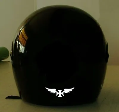 Iron Cross With Wings  Reflective Motorcycle Helmet Decal..2 For 1 Pricing • $11.99