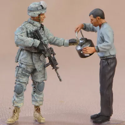 1/35 Resin US Soldier W/Civilian Unpainted Unassembled KY695 • $14.24