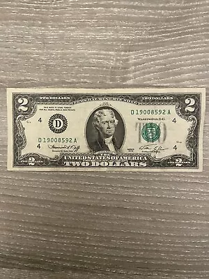 1976 SERIES  D Circulated TWO DOLLAR BILL • $600