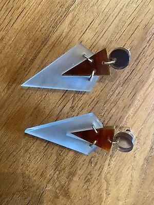 TOOLALLY Stud Fastening Earings Art Deco Style - 1 Pair - Excellent Condition • £15