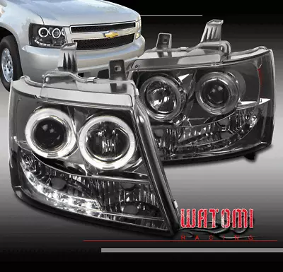 07-13 Chevy Avalanche/suburban/tahoe Drl Led Halo Projector Headlight Lamp Smoke • $198.95