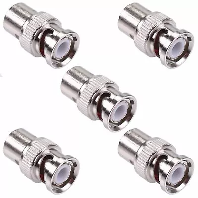 5 X BNC Clamp Plug Connector RG58 50 Ohm Coax Coaxial • £5.99