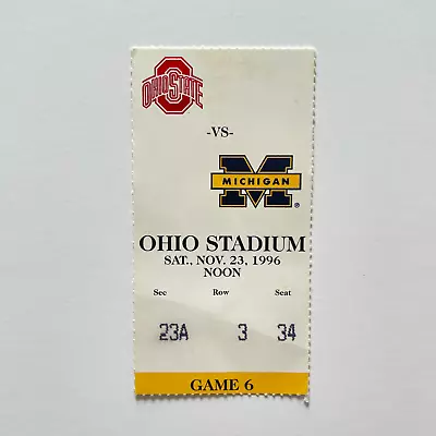 1996 Ohio State Vs Michigan Ticket 11-23-96 Tom Brady DNP Charles Woodson • $24.97