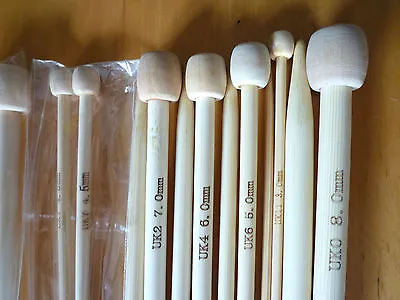 Bamboo Knitting Needles Pins Single Point 1 Pair 34cm 23cm  2mm To 12mm • £3.56