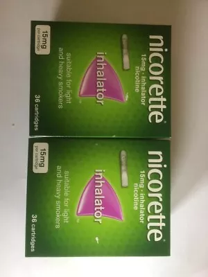 £54 • Buy 2 X Nicorette 3658036 Inhalator 15mg 36 Cartridges