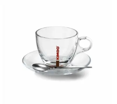 New In Box Kimbo Glass Cappucino Cherie 6 Cup And 6 Saucer Set (Spoon Not Includ • £20