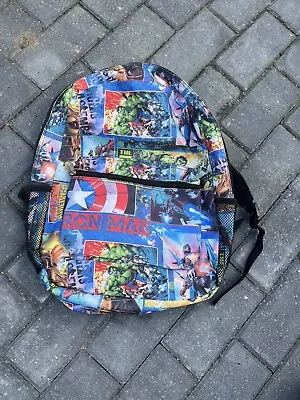 Marvel Avengers Backpack Rucksack School Bag Hulk Captain America Ironman Padded • £4.99