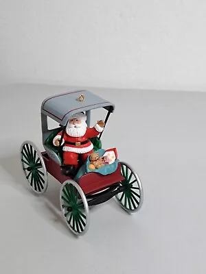 Vintage Hallmark Keepsake 1990 Festive Surrey Here Comes Santa Car Ornament • $14