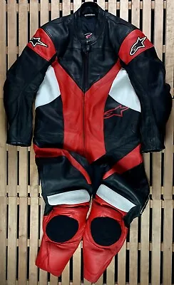 Mens Suit Overalls Alpinestars Motorcycle Road Racing Leather Size EUR 46/56 • $499