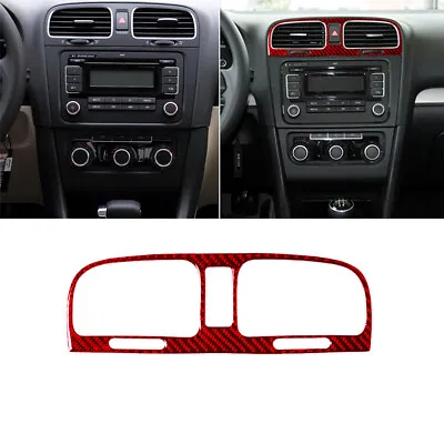 Red Carbon Fiber Medium Air Outlet Trim For VW Golf VI 2009-12 • $17.07