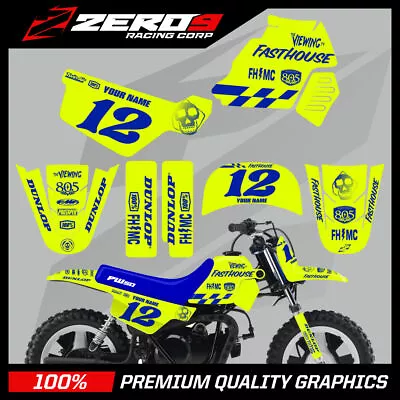 Yamaha Pw50 Peewee Mx Motocross Graphics Kit Mini Bike Fasthouse Yel-f/blu • $62.11