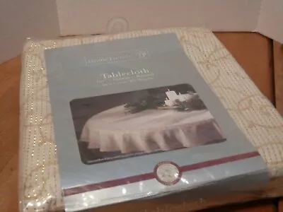 Home Trends Tablecloth - 60  Round - New In Package - Gold/Beige - 92% Cotton • $17.99