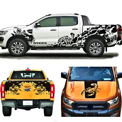 Graphics Nightmare Skull Scorpion Sticker Kit For Ford Ranger Bonnet Rear Decals • $62.03