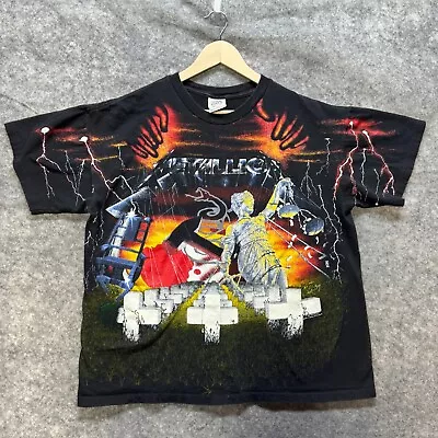 Metallica T Shirt Mens XL Black Vintage 1991 AOP Wild Oats Brockum Single Stitch • $499.99