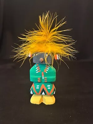 Vintage Green Route 66 Hopi Mini Wood Kachina Doll Ornament  • $24.95