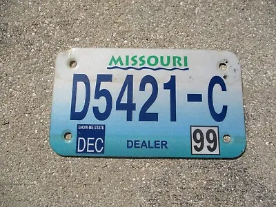 Missouri 1999 Motorcycle Dealer  License Plate # D5421 - C • $27