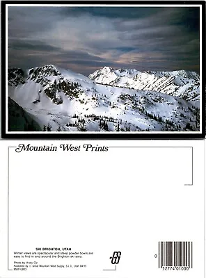 Utah Brighton Ski Big Cottonwood Canyon Mountains Snow Clouds VTG Postcard • $9.89