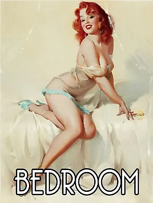 Bedroom Pin Up Retro Vintage Style Metal Sign/plaque Man Cave Shed • $5.70