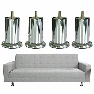 4 X SILVER CHROME METAL CORNER LEGS/FEET FURNITURE SOFAS & FOOTSTOOLS Stools • £9.99