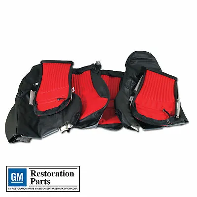 Corvette C5 Custom 100% Leather Seat Covers Sport - Black & Torch Red 1997-2004 • $1523.99