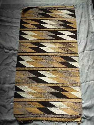 Vintage Navajo Saddle Blanket Woven Rug  39 X 20 • $100