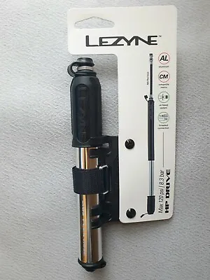 Lezyne Pressure Drive Compact Bike Pump - Small -  Silver - Cycle Pump 120 Psi • £27.99