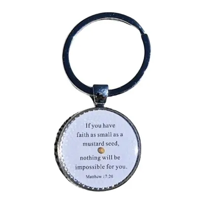 Christian Mustard Seed Faith Dome Key Chain Matthew 17:20 Bible Verse Unisex • $16.99