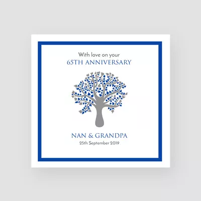 Personalised With Love On Your 65th Sapphire Wedding Anniversary Handmade Card • £3.85