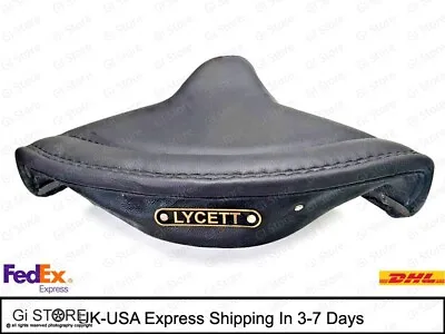 Fits Ariel BSA Royal Enfield Lycett Real Leather Black Front Solo Seat + Badge • $129.99