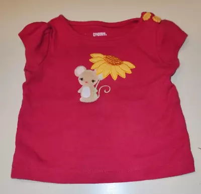 Gymboree Sunflower Smiles Pink Mouse & Flower Tee Size 3-6 Months EUC • $5.99