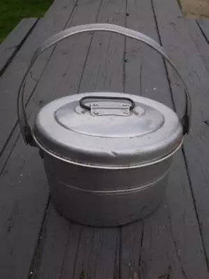 Antique Vintage 3 Piece Buckeye Aluminum Coal Miner Lunch Bucket Pail Mining • $51.99