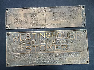 Vintage Westinghouse Roney Mechanical Stoker Locomotive Plaque With Patents Sign • $42