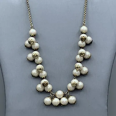$11.20 • Buy J Crew Gold Tone Pearl Necklace #1-31