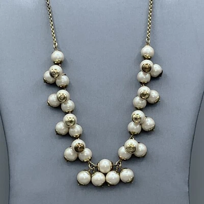 $11.20 • Buy J Crew Gold Tone Pearl Necklace #1-31