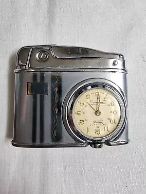 Vintage Lucerne Art Deco Lighter & Clock Combination Swiss Made. RARE • $9.99