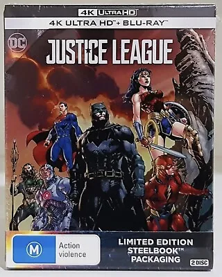 Justice League 4K Ultra HD + Blu-ray Limited Edition Steelbook - New & Sealed • $150