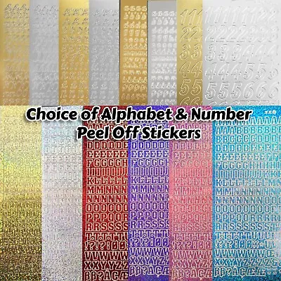 £0.99 • Buy 1 Sheet Of Alphabet Or Number Peel Off Stickers Card Making - Choice Of Colour