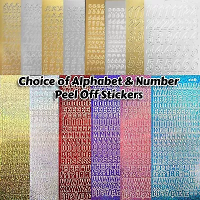 1 Sheet Of Alphabet Or Number Peel Off Stickers Card Making - Choice Of Colour • £0.99